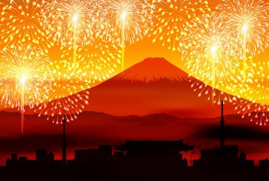 Tokyo 2020 Dağı. Fuji arkaplanı 