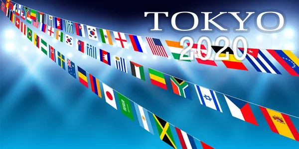 Tokio 2020 Nationale Vlag Achtergrond — Stockvector