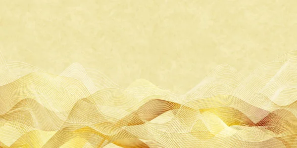 Wave Gold Curve Japanese Paper Background — Stockový vektor