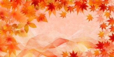 Sonbahar yaprakları akçaağaç Japon kağıt arka planı 