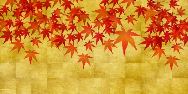 Sonbahar Yaprakları Akçaağaç Japon Kağıt Arka Planı — Stok Vektör