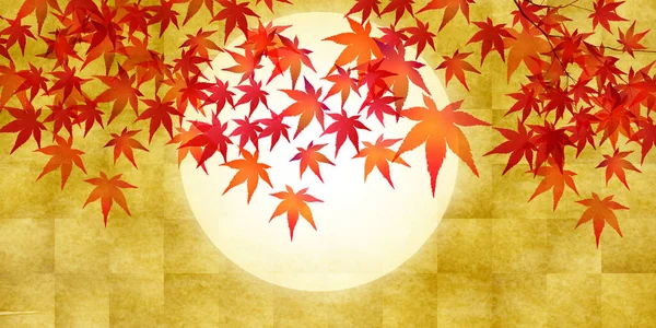 Φθινόπωρο Φύλλα Σφενδάμου Ιαπωνικό Φόντο Χαρτί — Διανυσματικό Αρχείο