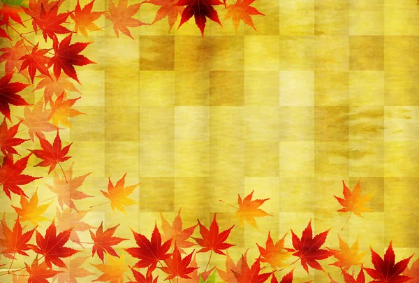 Feuilles Automne Érable Papier Japonais Fond — Image vectorielle