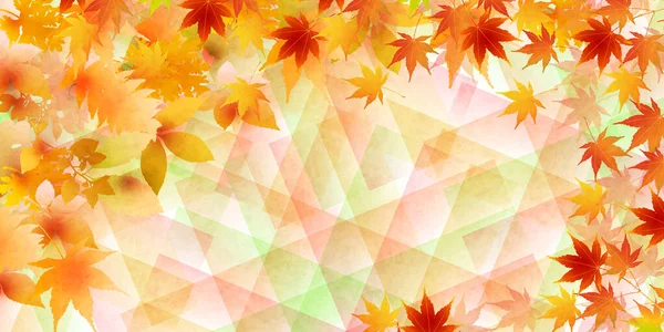 Herbst Blätter Ahorn Japanisches Papier Hintergrund — Stockvektor