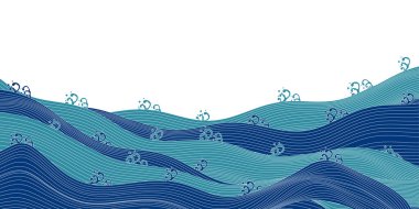 Japon desenli yaz arkaplanı dalgası 