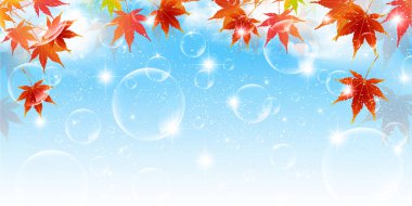 Sonbahar, sonbahar manzarası arka planından ayrılıyor 