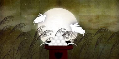 On beş gece Tsukimi Miscanthus geçmişi 