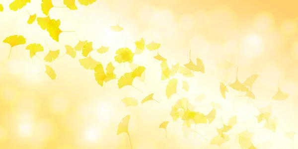 Ginkgo Φόντο Φθινοπωρινό Τοπίο Φύλλα — Διανυσματικό Αρχείο