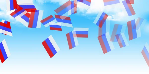 Rusland Nationale Vlag Lucht Achtergrond — Stockvector