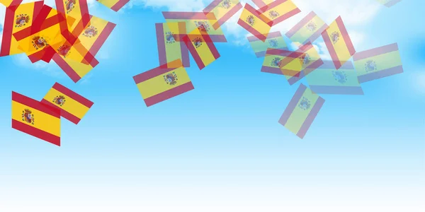 Spanje Nationale Vlag Lucht Achtergrond — Stockvector