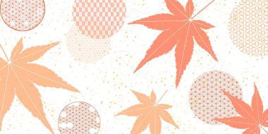 Sonbahar yaprakları akçaağaç Japon desenli arka plan 