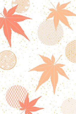 Sonbahar yaprakları akçaağaç Japon desenli arka plan 