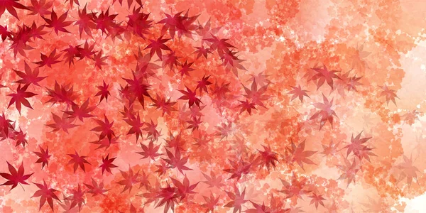 Autumn Leaves Maple Japanese Pattern Background — 스톡 벡터