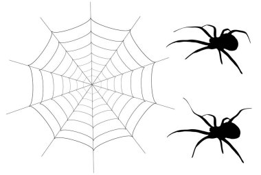 Cadılar Bayramı örümcek ağı siluet simgesi 