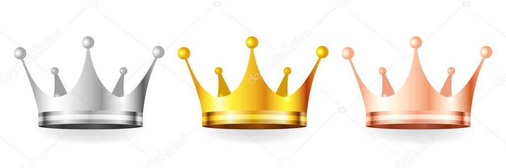 Crown gold shining frame icon