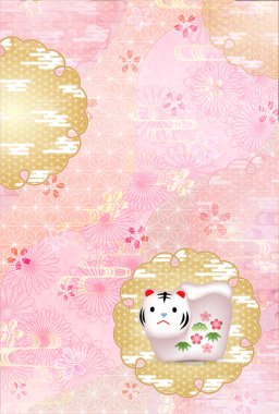 Kaplan Yeni Yıl Kart Japon desenli geçmişi 