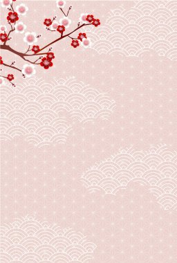 Japon desenli yeni yıl kartı arkaplanı 