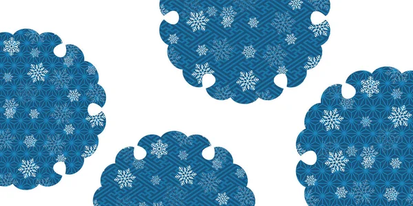 Kerst Sneeuw Winter Japans Papier Achtergrond — Stockvector