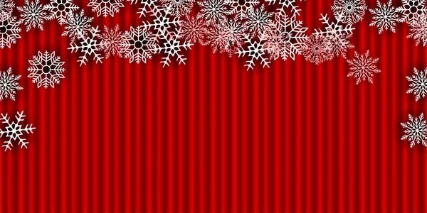 Navidad Nieve Invierno Rojo Fondo — Vector de stock