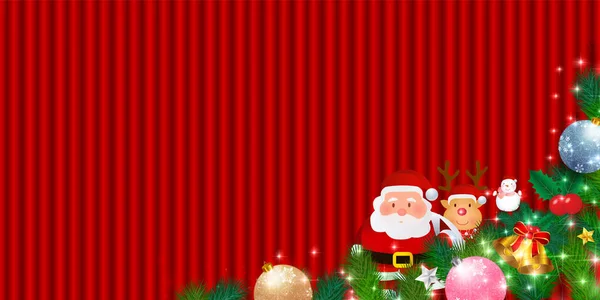 Christmas Fir Tree Santa Claus Background — Stock Vector