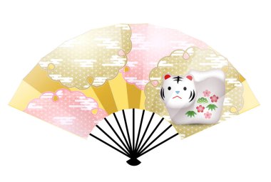 Kaplan Yeni Yıl Kart Japon desen simgesi