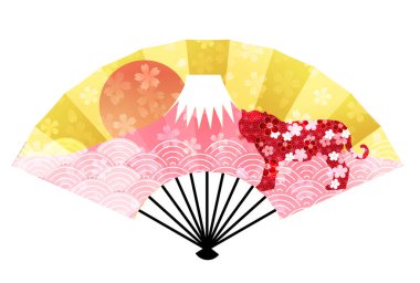 Kaplan Yeni Yıl Kart Japon desen simgesi 