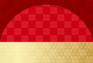 Japon desenli yeni yıl kart şablonu 