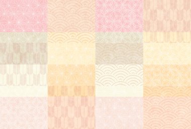 Japon desenli yeni yıl kart şablonu 