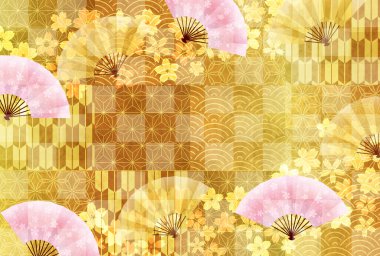 Japon desenli yeni yıl kart şablonu 