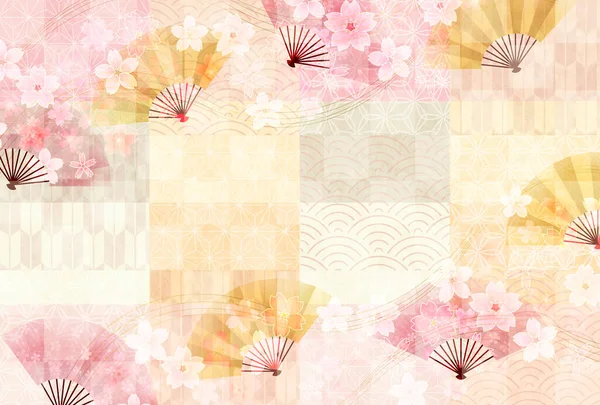 Japanese Pattern New Year Card Pattern Background — Stock Vector