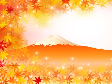 akçaağaç yaprakları fuji Dağı