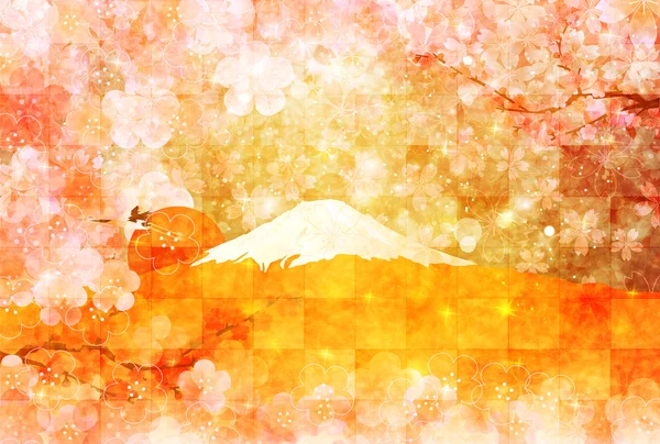 Fuji Pflaume Hintergrund — Stockvektor