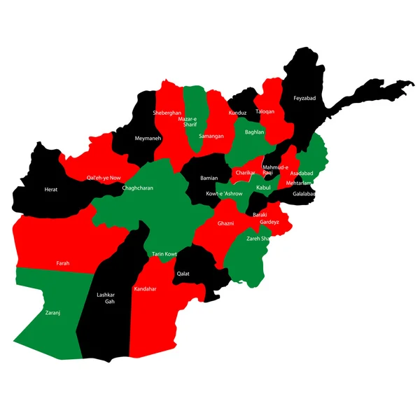 Mapa země Afghánistán — Stockový vektor