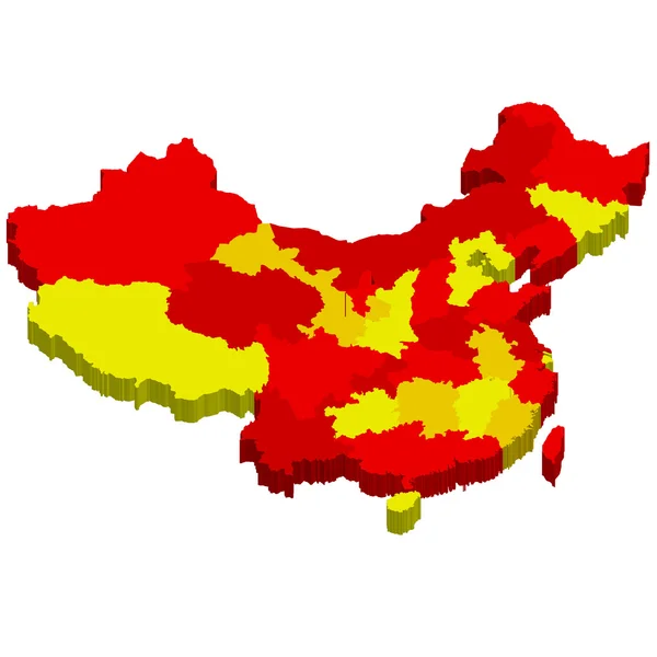 China-Karte Länder — Stockvektor