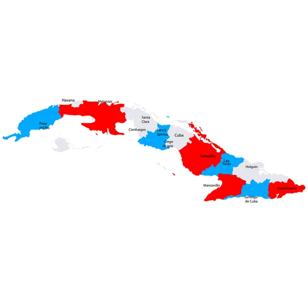 Kuba map länder — Stockvektor
