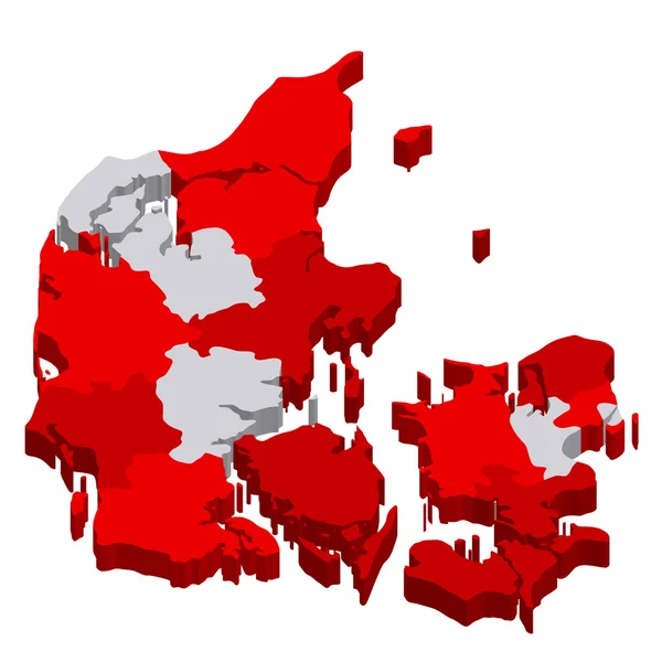 Danmark karta länder — Stock vektor