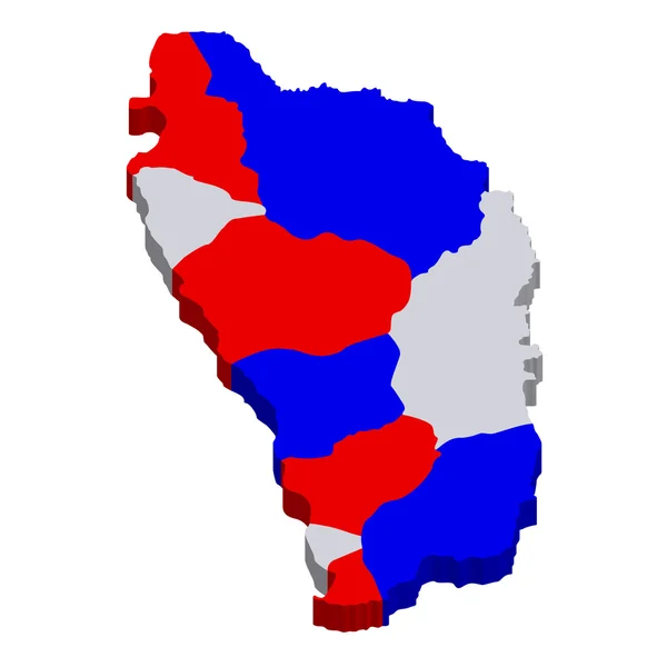 Dominica-Karte Länder — Stockvektor