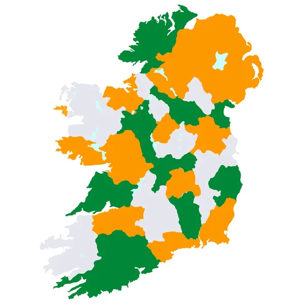 Irlanda mapa países — Vetor de Stock