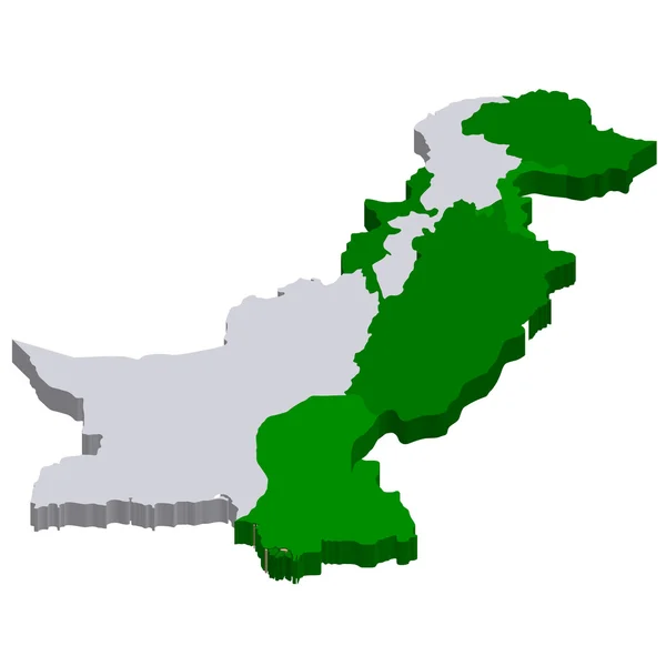 Pakistan karte länder — Stockvektor