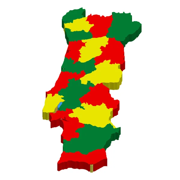 Portogallo mappa paesi — Vettoriale Stock