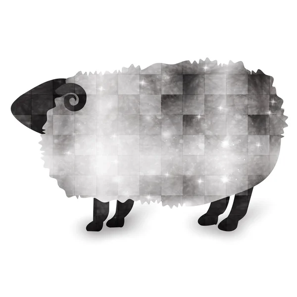 Cartes de voeux année mouton — Image vectorielle