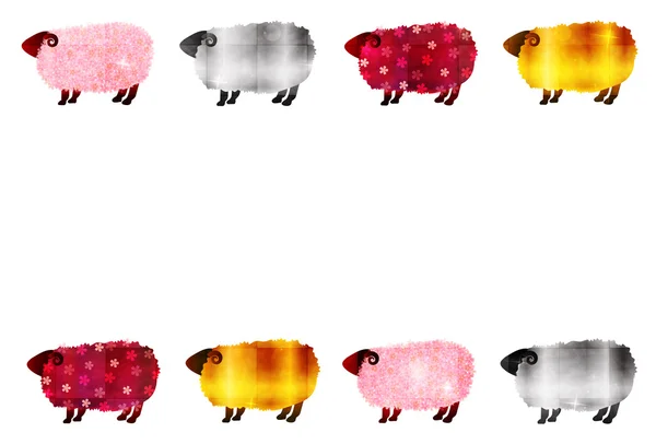 Sheep greeting cards background — Stock Vector