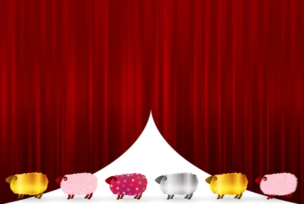 Sheep greeting cards background — Stock Vector