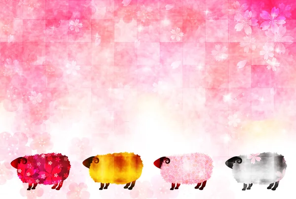 Sheep greeting cards background — Stock Vector