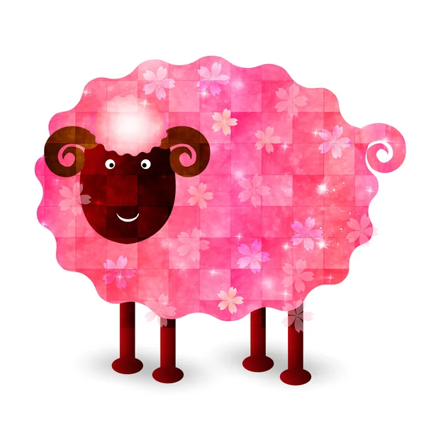 Glückwunschkarten für Schafe — Stockvektor