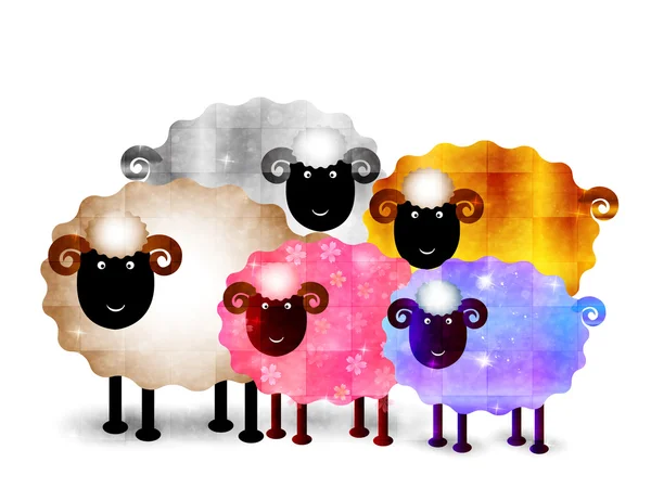 Sheep greeting cards background — Stock Vector