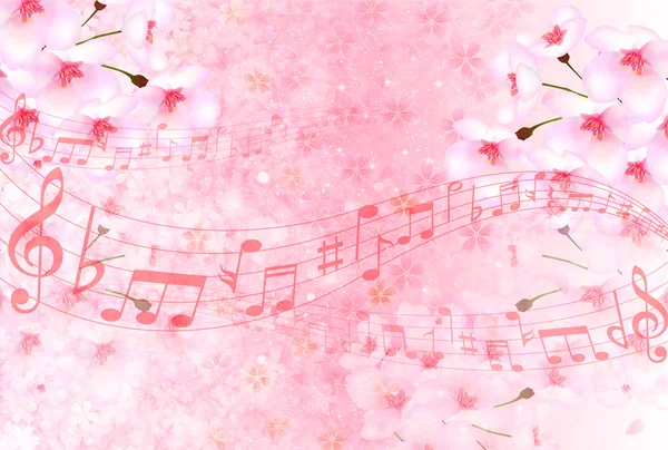 Cerise musique de fond — Image vectorielle