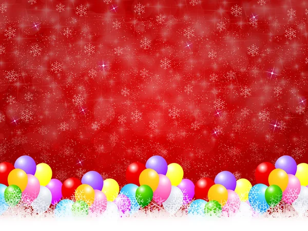 Ballons fond de neige — Image vectorielle