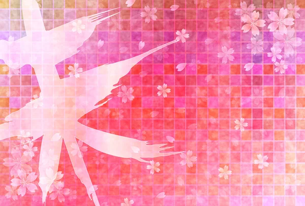 樱花贺卡的背景 — 图库矢量图片