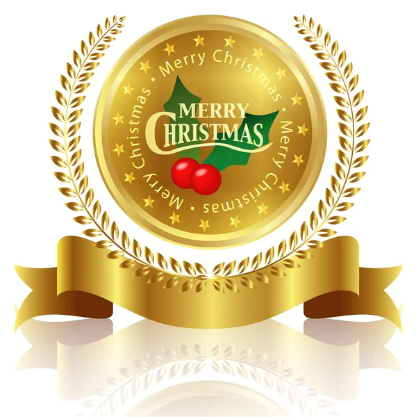 Kerstmis medaille frame — Stockvector